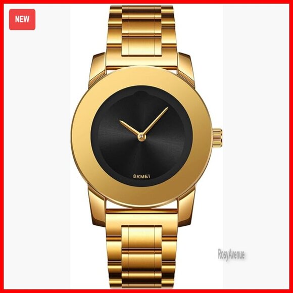 Unisex Stainless Steel Waterproof Quartz Watch with Diamond Accents main image 7